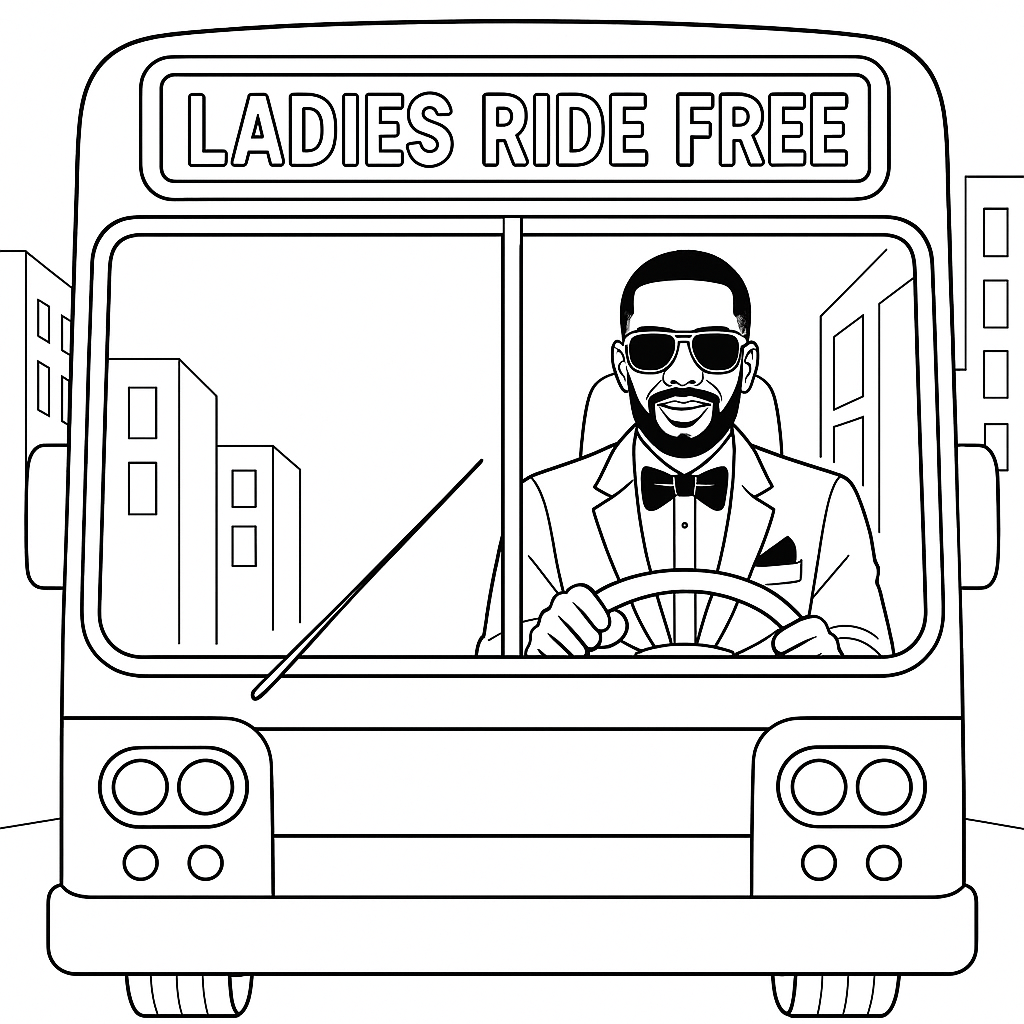 Sean Diddy Combs Bus Driver Coloring Page
